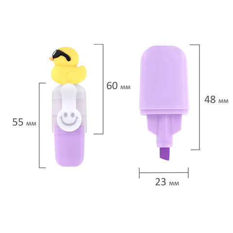 Набор текстовыделителей с топперами 6 ЦВЕТОВ ПАСТЕЛЬ, "КРУТЫЕ УТЯТА", линия 1-4 мм, FUNSTER (ФАНСТЕР), 152652 - фото 7