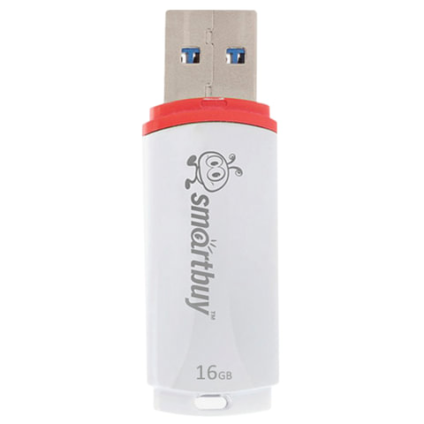 Флеш-память Smartbuy Crown, 16Gb, USB 2.0, бел, SB16GBCRW-W - фото 2