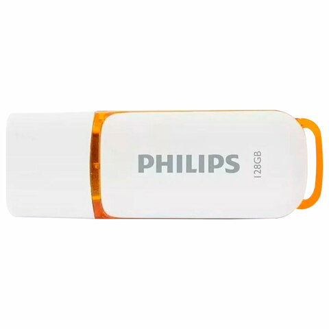 Флеш-диск 128 GB PHILIPS SNOW, разъем USB 2.0, желтый, FM12FD70B/97 - фото 1