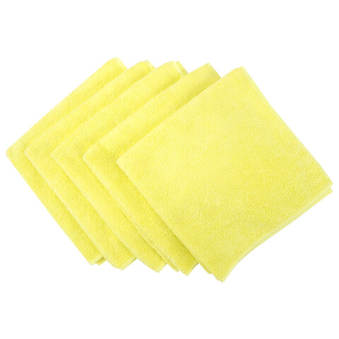 Салфетки VILEDA PROFESSIONAL "МикроТафф Плюс" КОМПЛЕКТ 5 шт., микрофибра, желтый, 38х38 см, 174205 - фото 3