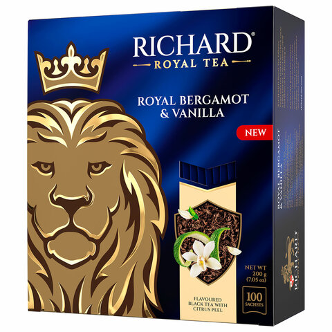 Чай RICHARD "Royal bergamot & vanilla" черный, 100 пакетиков в конвертах по 2 г, 102736 - фото 9