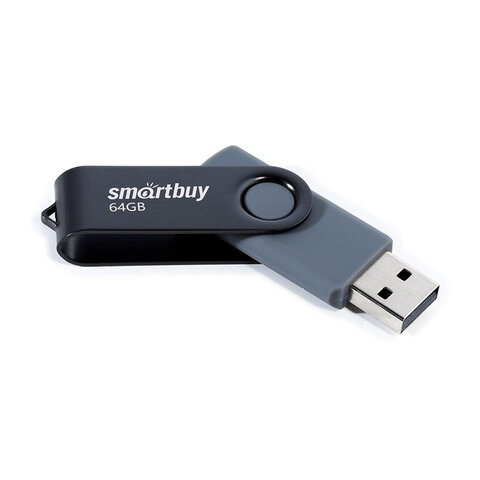 Флеш-диск 64 GB SMARTBUY Twist USB 2.0, черный, SB064GB2TWK - фото 3