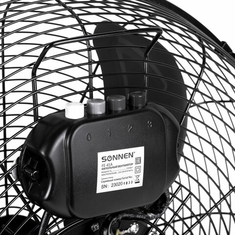 Вентилятор напольный ПОВЫШЕННОЙ МОЩНОСТИ SONNEN FE-45A, d=45 см, 120 Вт, 3 скорости, черный, 455734 - фото 5