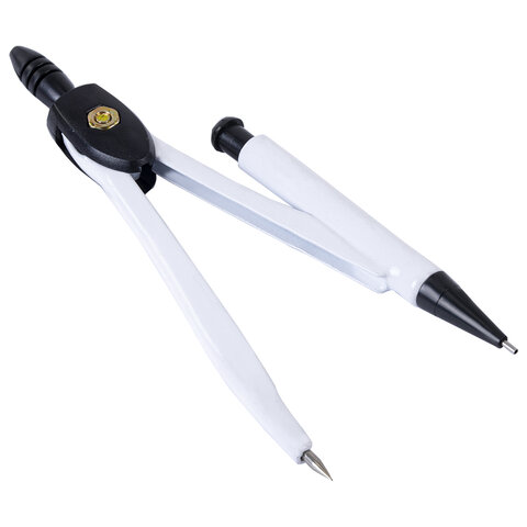 Готовальня ПИФАГОР, 8 предметов: циркуль 120 мм, чертежные принадлежности, металлический пенал, 210859 - фото 4