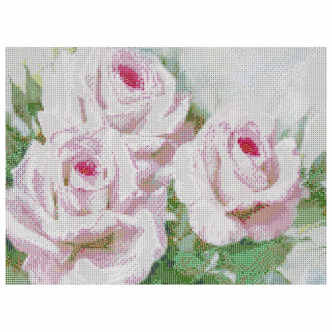 Картина стразами (алмазная мозаика), 30х40 см, ОСТРОВ СОКРОВИЩ "Бело-розовые розы", без подрамника, 663855 - фото 5