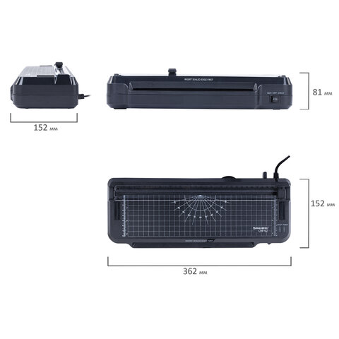Ламинатор 3 в 1 BRAUBERG CHF-02, А4, 60-150 мкм, 30 см/мин, со встроенным резаком и обрезчиком углов, В ПОДАРОК набор пленок 40 шт., 532862 - фото 11