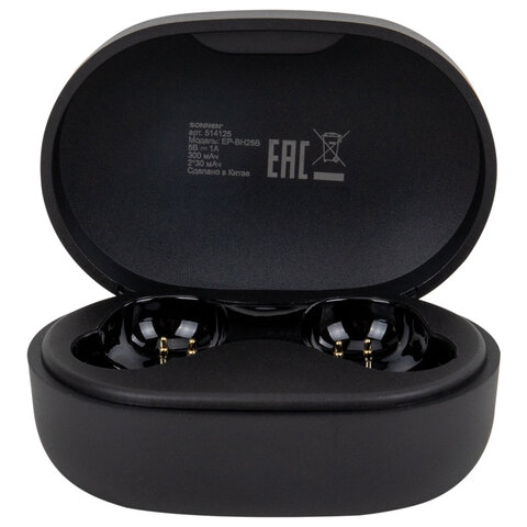 Наушники беспроводные TWS внутриканальные с микрофоном, SONNEN EP-BH25B, Bluetooth 5.3, черные, 514125 - фото 10