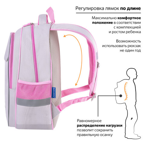 Рюкзак BRAUBERG FAVOUR, 2 отделения, 3 кармана, "Fluffy kittens", 40х29х15 см, 271417 - фото 9