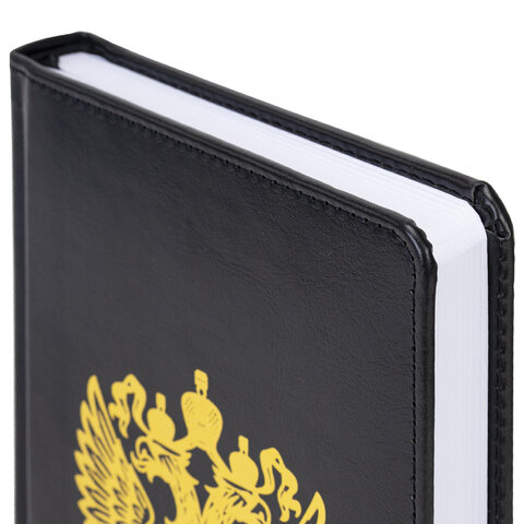 Ежедневник датированный 2026 А5 138х213 мм, BRAUBERG "State", под кожу, черный, 117415 - фото 4