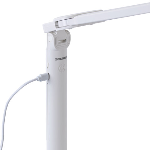 Настольная лампа / светильник беспроводная SONNEN PT-201, органайзер, USB, LED, 5 Вт, 3 режима, белый, 238781 - фото 13