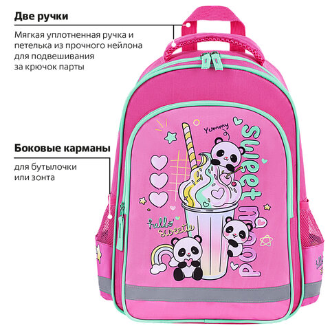 Рюкзак ПИФАГОР SCHOOL, 1 отделение, 3 кармана, "Sweet mood", 38x28х14 см, 272086 - фото 15