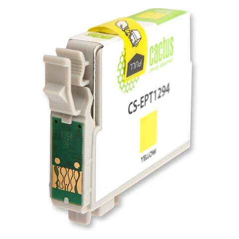 Картридж струйный CACTUS (CS-EPT1294) для EPSON Stylus B42WD/BX305W/BX625WD, желтый - фото 2
