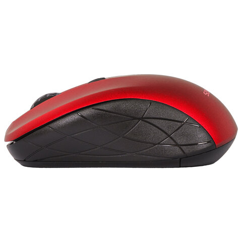 Мышь беспроводная SONNEN V-111, USB, 800/1200/1600 dpi, 4 кнопки, оптическая, красная, 513520 - фото 4