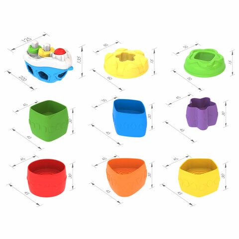 Игра-сортер дидактическая "Кораблик", пластиковая, 4 формочки, 6 вставок, НОРДПЛАСТ, 1300 - фото 3