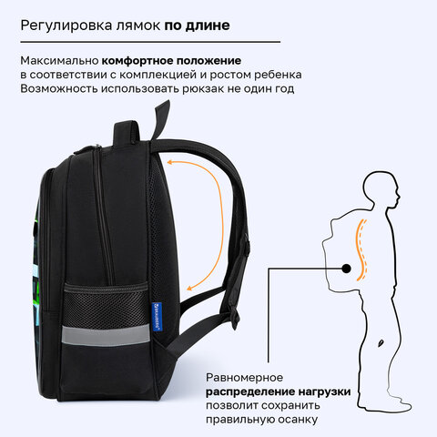 Рюкзак BRAUBERG FAVOUR, 2 отделения, 3 кармана, "Блоки", 40х29х15 см, 273124 - фото 12