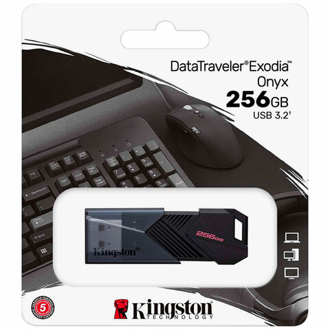 Флеш-диск 256 GB KINGSTON DataTraveler Exodia Onyx, разъем USB 3.2, черный, DTXON/256GB - фото 3