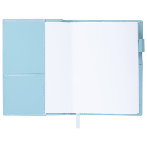 Ежедневник недатированный В6 130х185 мм BRAUBERG "Glam", под кожу, 160 л., голубой, 116220 - фото 6