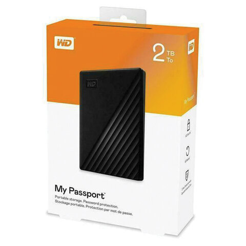 Внешний жесткий диск WD My Passport 2TB, 2.5", USB 3.0, черный, WDBYVG0020BBK-WESN - фото 3