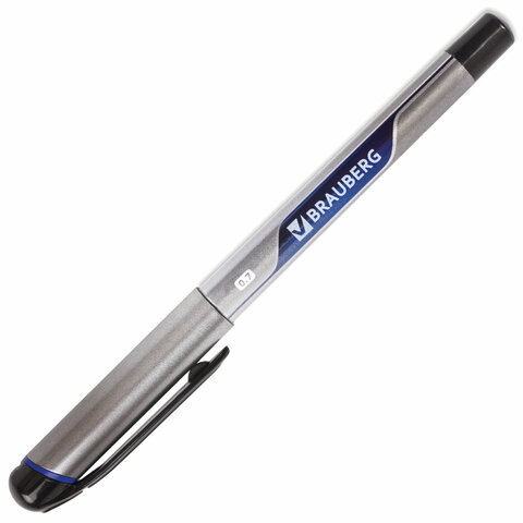 Ручка шариковая масляная с грипом BRAUBERG "Signature", СИНЯЯ, печать, узел 0,7 мм, линия письма 0,35 мм, 142688 - фото 2