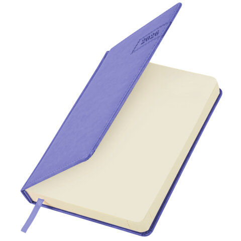 Ежедневник датированный 2026 А5 138x213 мм, BRAUBERG "Imperial", под кожу, сиреневый, 117064 - фото 4
