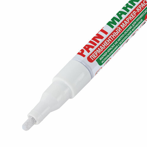 Маркер-краска лаковый (paint marker) 2 мм, БЕЛЫЙ, БЕЗ КСИЛОЛА (без запаха), алюминий, BRAUBERG PROFESSIONAL, 150869 - фото 12