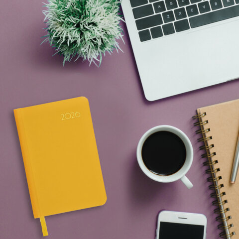 Ежедневник датированный 2026, МАЛЫЙ ФОРМАТ 100х150 мм, А6, BRAUBERG "Select", балакрон, желтый, 117261 - фото 5