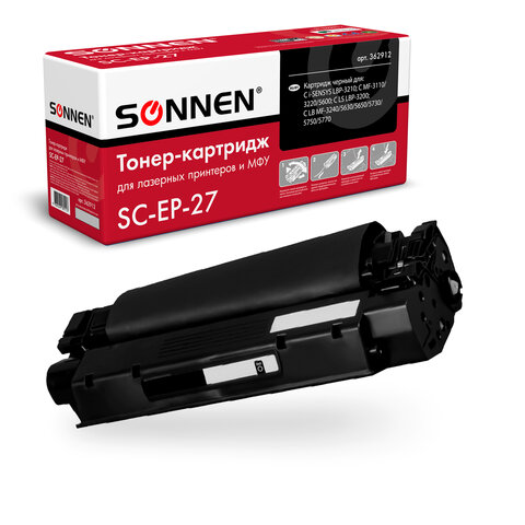 Картридж лазерный SONNEN (SC-EP-27) для CANON LBP-3200/MF3228/3240/5730, ВЫСШЕЕ КАЧЕСТВО, ресурс 2500 стр., 362912 - фото 1