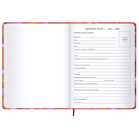 Дневник 1-11 класс 48 л., твердый, BRAUBERG, матовая ламинация, резинка, закладка-ляссе, с подсказом, "Сердечки", 107241 - фото 8