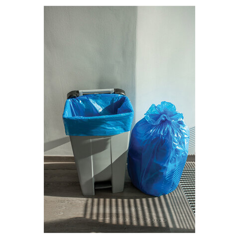Мешки для мусора 160 л, синие, в рулоне 10 шт., ПВД, 21 мкм, 120х87 см, PACLAN "Big&Strong", 402001 - фото 5