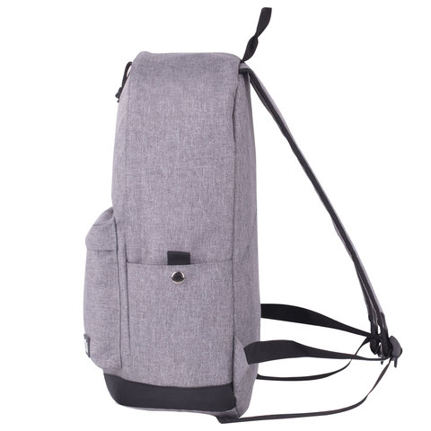 Рюкзак BRAUBERG URBAN универсальный, "Grey Melange", серый, 43х30х17 см, 228842 - фото 3