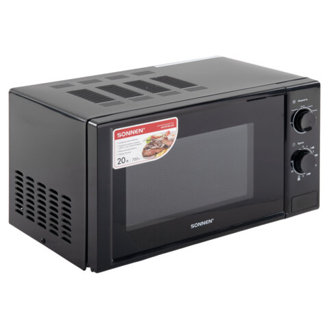 Микроволновая печь SONNEN MW2070BL-6M, 20 л, 700 Вт, таймер, механическое управление, кнопка, черная, 454984 - фото 5