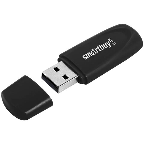Флеш-диск 16 GB SMARTBUY Scout USB 2.0, черный, SB016GB2SCK - фото 2