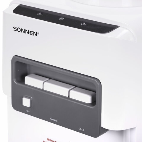 Кулер для воды SONNEN FSC-03AC, напольный, НАГРЕВ/ОХЛАЖДЕНИЕ КОМПРЕССОР, шкаф, 3 крана, белый, 455419 - фото 6