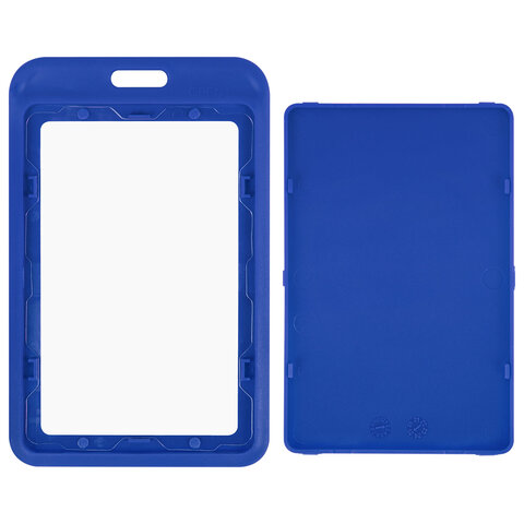 Бейдж вертикальный (85х54 мм), синий, МАТОВАЯ ПОВЕРХНОСТЬ, BRAUBERG EXTRA, 238814 - фото 3