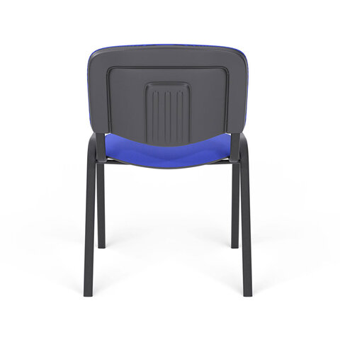 Стул для персонала и посетителей "ИЗО", черный каркас, ткань черно-синяя, В-12/С-14 - фото 6