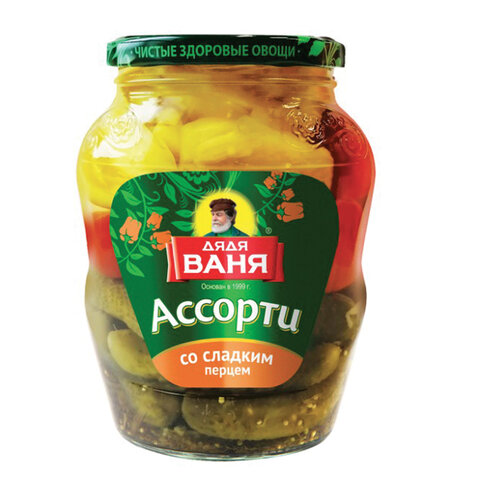 Овощное ассорти ДЯДЯ ВАНЯ маринованное (огурцы, томаты и перец сладкий), 680 г, 26237 - фото 1