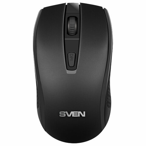 Мышь беспроводная SVEN RX-220W, 3 кнопки + 1 колесо-кнопка, оптическая, чёрная, SV-016227 - фото 1