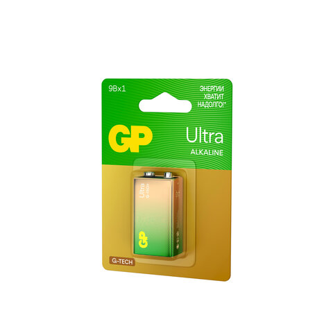 Батарейка 1 шт., GP Ultra G-Tech, Крона (6LR61, 6LF22, 1604A), алкалиновая, блистер, 1604AU-5CR1 Батарейка 1 шт., GP Ultra G-Tech, Крона (6LR61, 6LF22, 1604A), алкалиновая, блистер, 1604AU-5CR1 - фото 3
