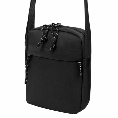 Сумка на плечо HEIKKI COMPACT (ХЕЙКИ), два кармана, черная, 19х14х5 см, 272631 - фото 8