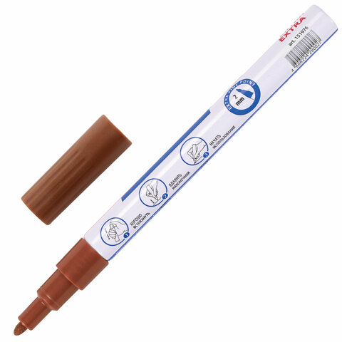 Маркер-краска лаковый EXTRA (paint marker) 2 мм, МЕДНЫЙ, УСИЛЕННАЯ НИТРО-ОСНОВА, BRAUBERG, 151976 - фото 2