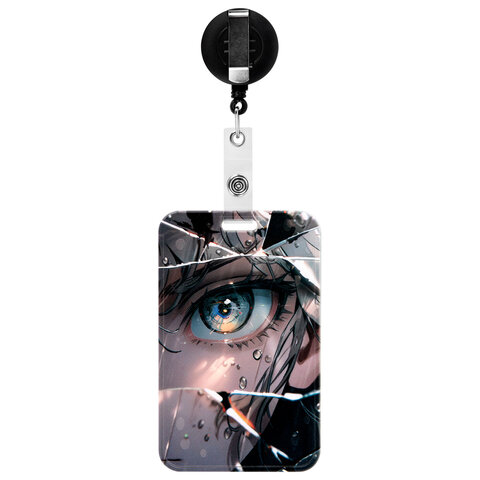 Бейдж вертикальный с 3D-печатью "Отражение" (85х54 мм), с рулеткой, СЛАЙДЕР, FUNSTER (ФАНСТЕР), 238841 - фото 1