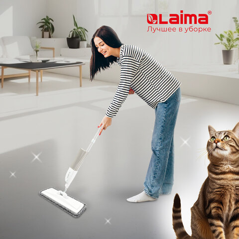 Швабра с распылителем UltraSpray X, 2 насадки из микрофибры объемный ворс, скребок, LAIMA, 609143 - фото 24