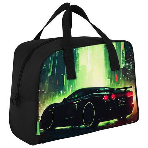 Сумка для занятий BRAUBERG KIDS с ручками, с плечевым ремнем, подкладка, 35x25x15 см, "Зеленый город", 274630 - фото 8
