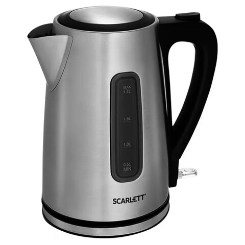 Чайник SCARLETT SC-EK21S13, 1,7 л, 2200 Вт, закрытый нагревательный элемент, стальной - фото 1