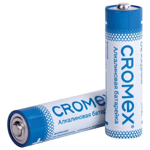 Батарейки алкалиновые "пальчиковые" КОМПЛЕКТ 4 шт., CROMEX Alkaline, AA (LR6, 15A), спайка, 457132 - фото 1