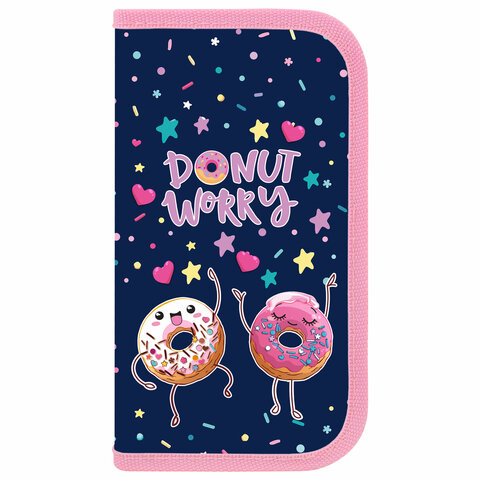 Пенал ПИФАГОР, 2 отделения, ламинированный картон, 19х11 см, "Comic donuts", 273482 - фото 2