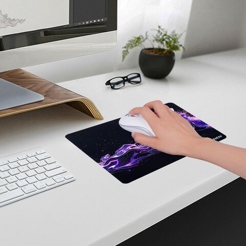 Коврик для мыши SONNEN "NEON SPLASH" резина + ткань, 250х200х2 мм, 513957 - фото 4