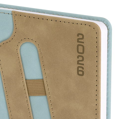 Ежедневник датированный 2026, А5, 138x213 мм, BRAUBERG "Assistant", под кожу, держатель, синий, 117375 - фото 3