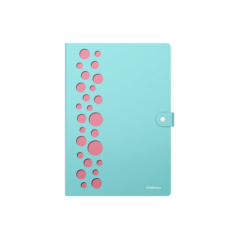 Папка-органайзер на кнопке 4 отделения, ERICH KRAUSE "Diagonal Pastel", 600 мкм, до 150 л., А4, ассорти, 61211 - фото 2