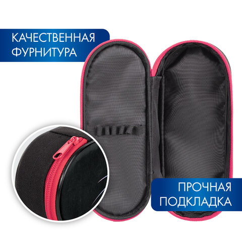 Пенал-футляр BRAUBERG, 1 отделение, органайзер, полиэстер, 22x9x5 см, "Cat eye", 271585 - фото 8